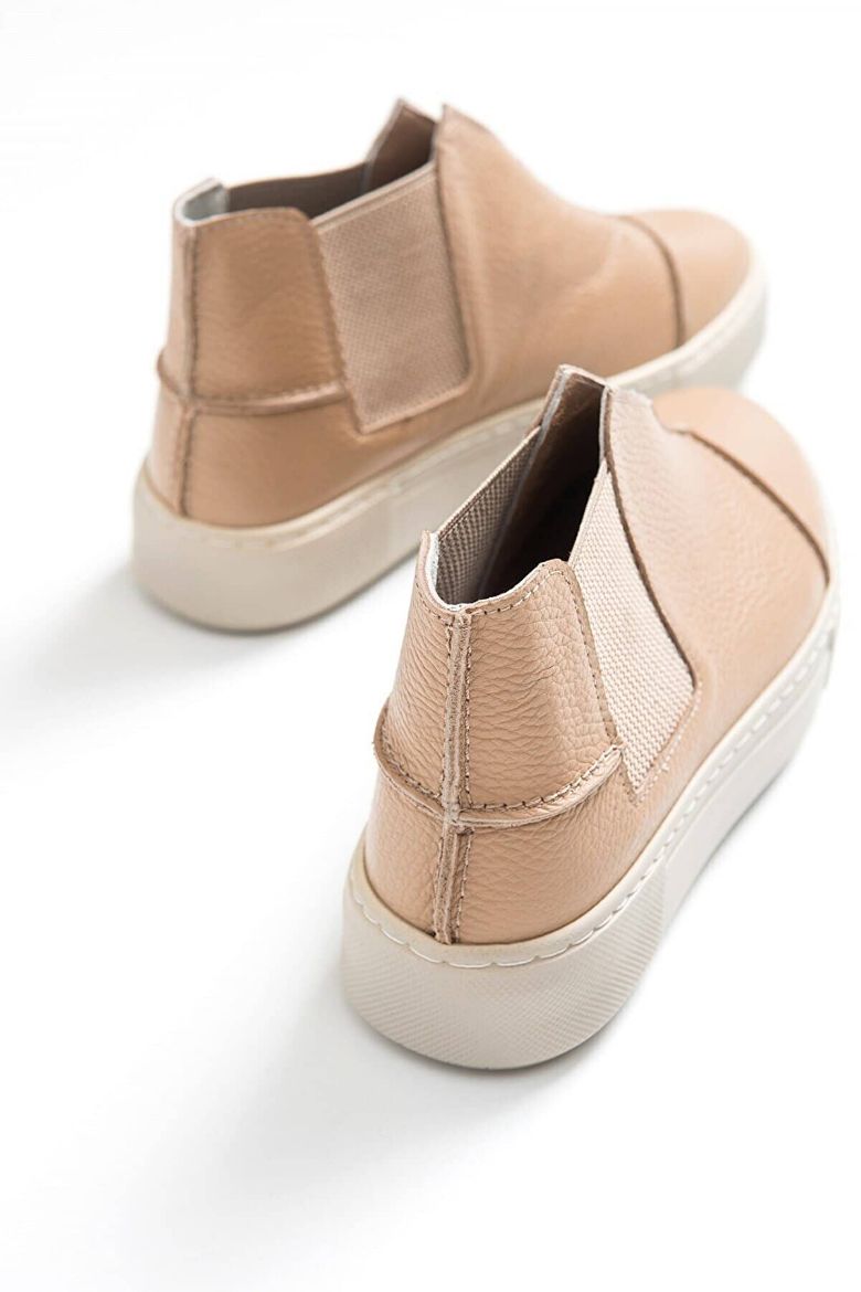 Siyah - 2056 Kadın Hakiki Deri Sneakers