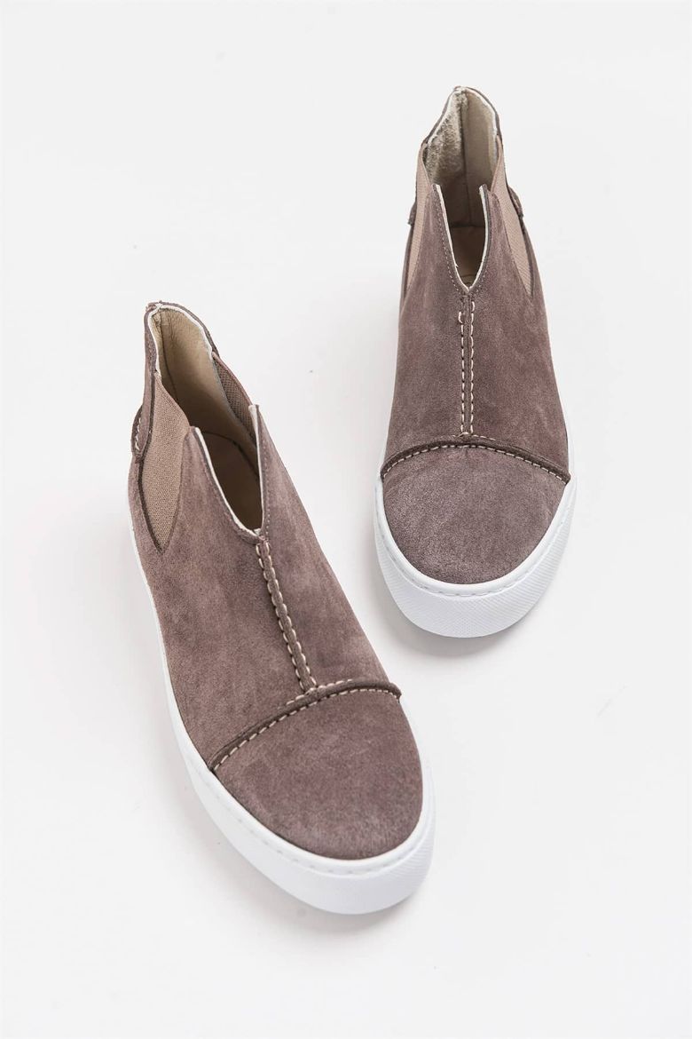 Siyah - 2056 Kadın Hakiki Deri Sneakers
