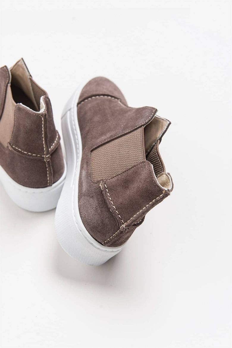 Siyah - 2056 Kadın Hakiki Deri Sneakers
