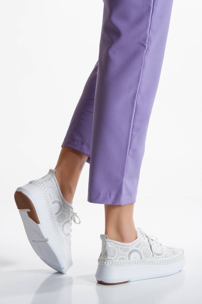 Kadın Hakiki Deri Desenli Comfort Ayakkabı 4056