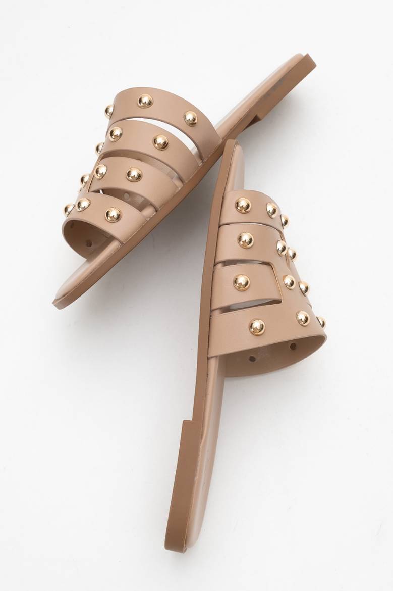 Kadın Suni Deri Trok Detaylı Terlik 6321