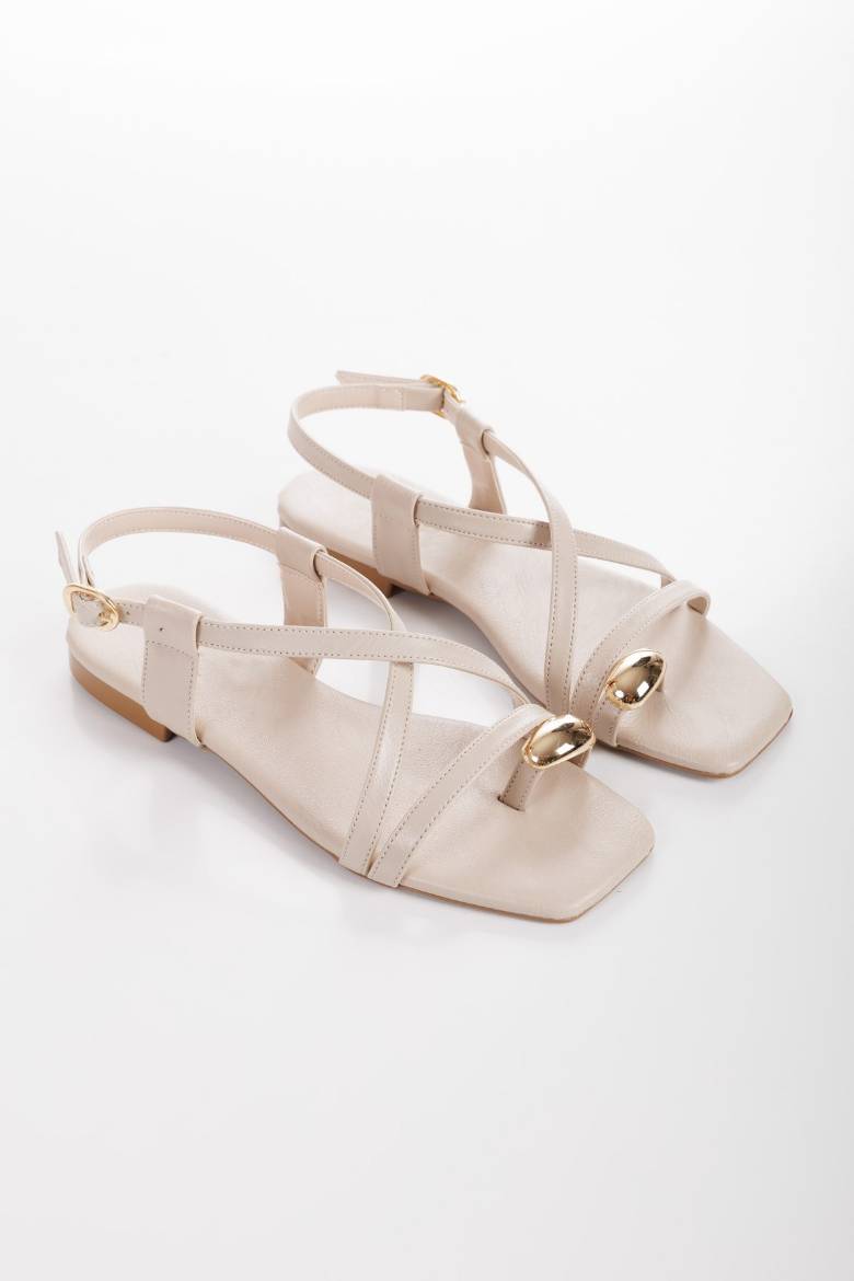 Kadın Yüzük Detaylı Parmak Arası Sandalet 6329