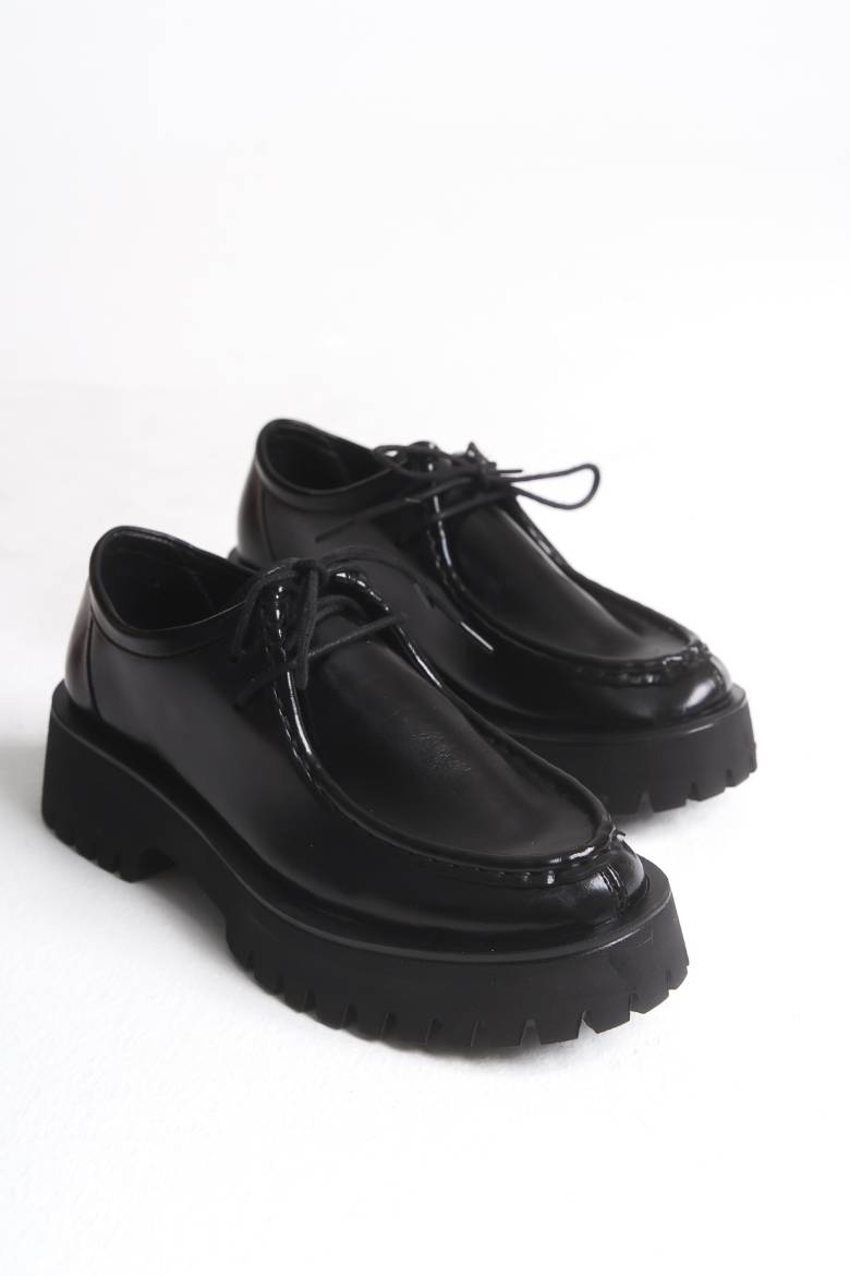 Kadın Kalın Taban Bağcıklı Oxford Ayakkabı 4060