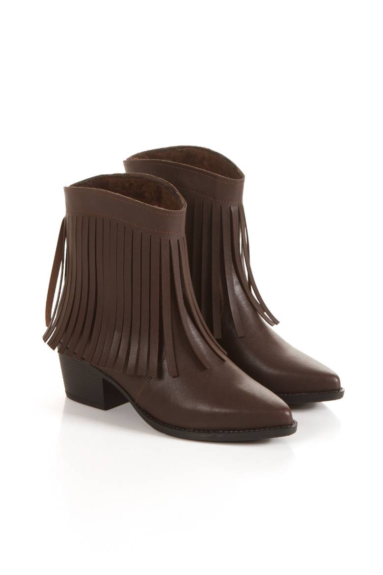 Kadın Püskül Detaylı Western Kovboy Bot 5119