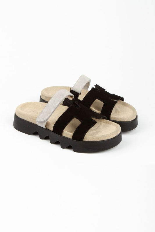 Kadın Hakiki Deri Süet Bantlı Terlik 6251