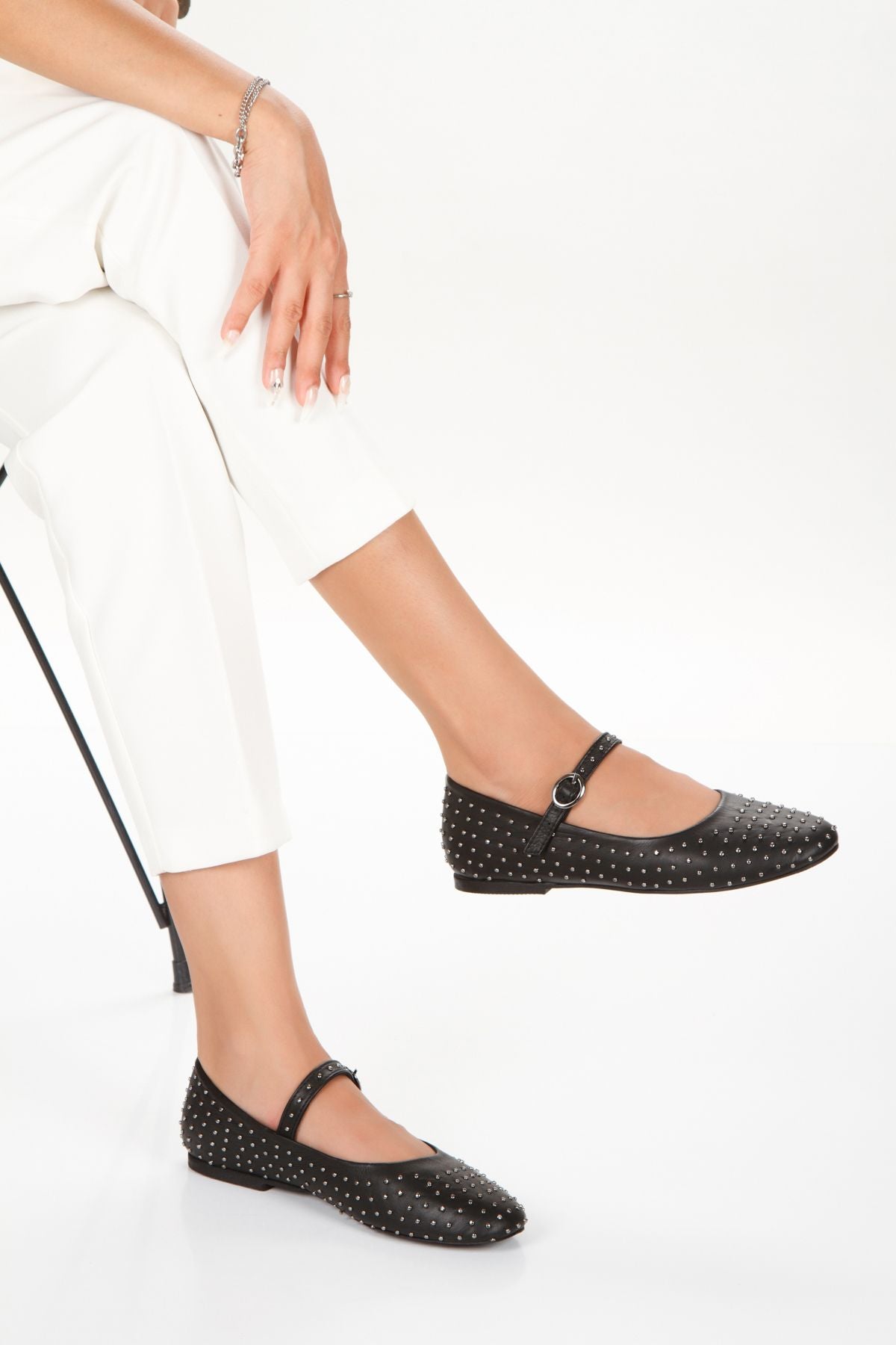 Kadın Cilt Hakiki Deri Bantlı Babet 1032