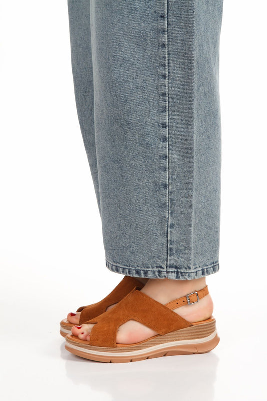 Kadın Hakiki Deri Sandalet 6312 TABA