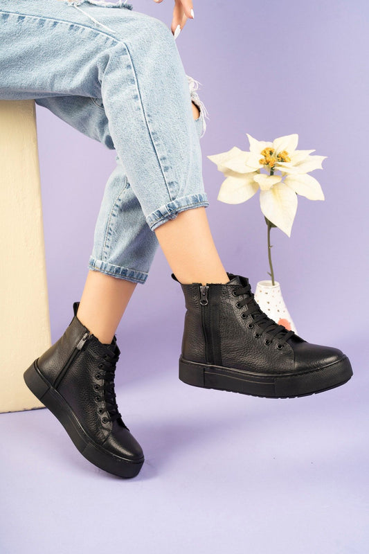 5074 Kadın Cilt Hakiki Deri Bot