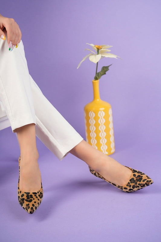 Kadın Siyah-sarı Desenli Topuklu Ayakkabı 3056