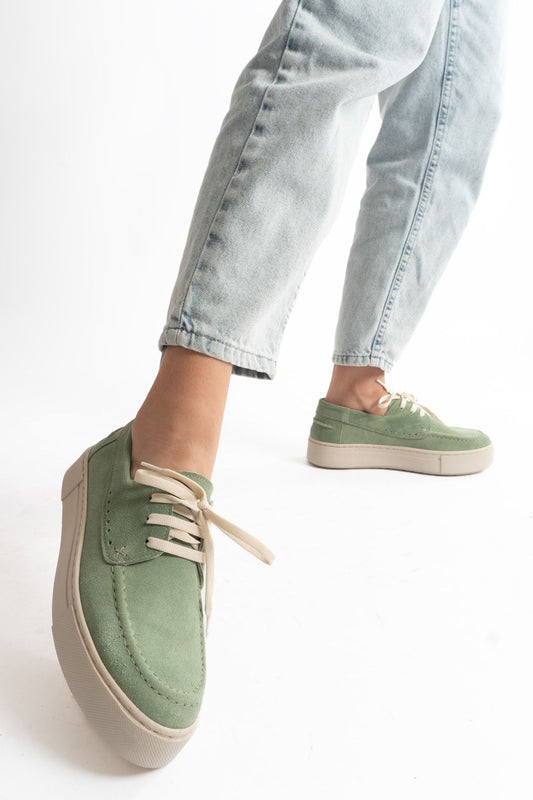 Kadın Süet Deri Bağcıklı Günlük Ayakkabı 4029