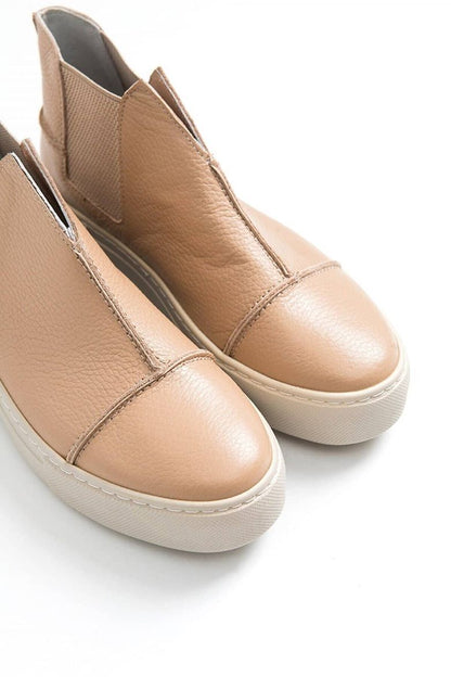 Siyah - 2056 Kadın Hakiki Deri Sneakers