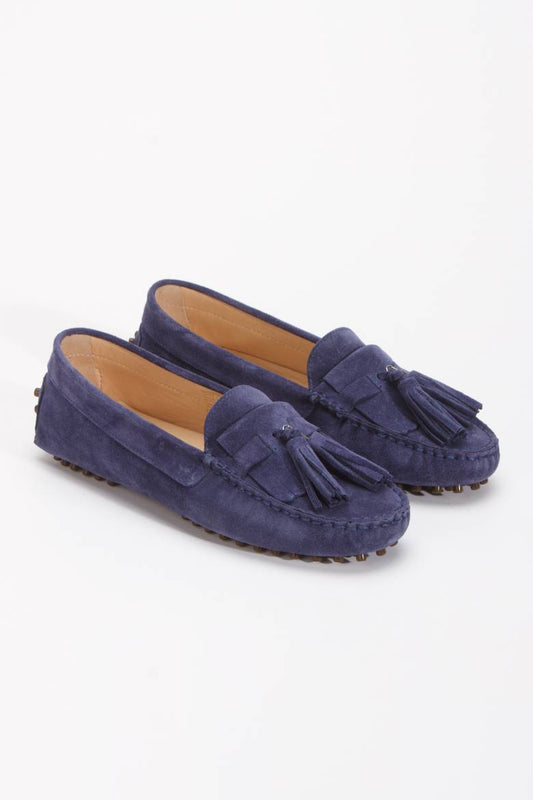 Kadın Hakiki Süet Deri Püskül Detaylı Loafer 1039