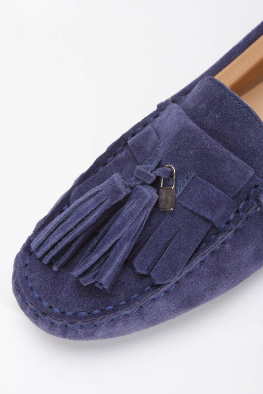 Kadın Hakiki Süet Deri Püskül Detaylı Loafer 1039