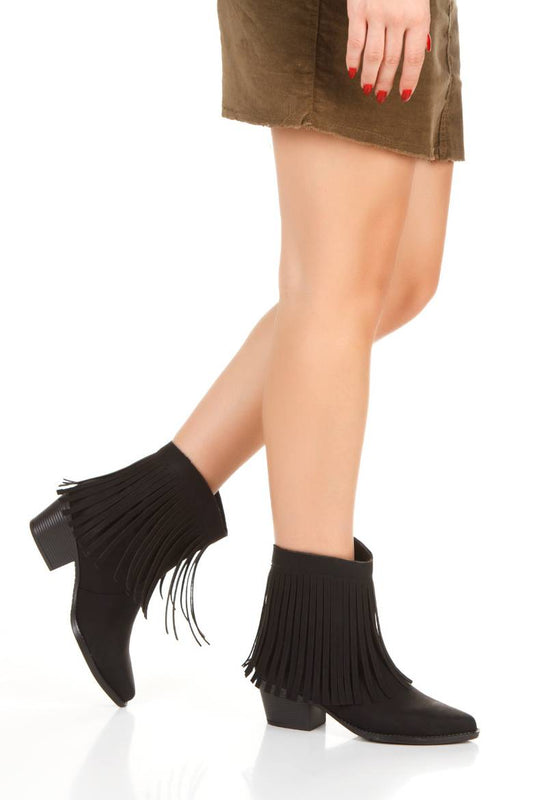 Kadın Püskül Detaylı Western Kovboy Bot 5119