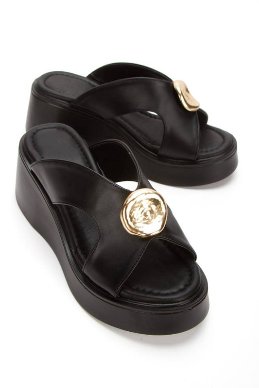 Kadın Toka Detaylı Dolgu Topuklu Terlik 6342
