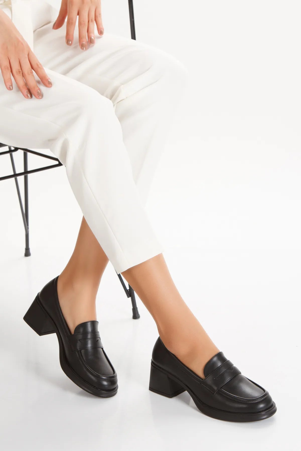 Kadın Topuklu Loafer Ayakkabı 4052