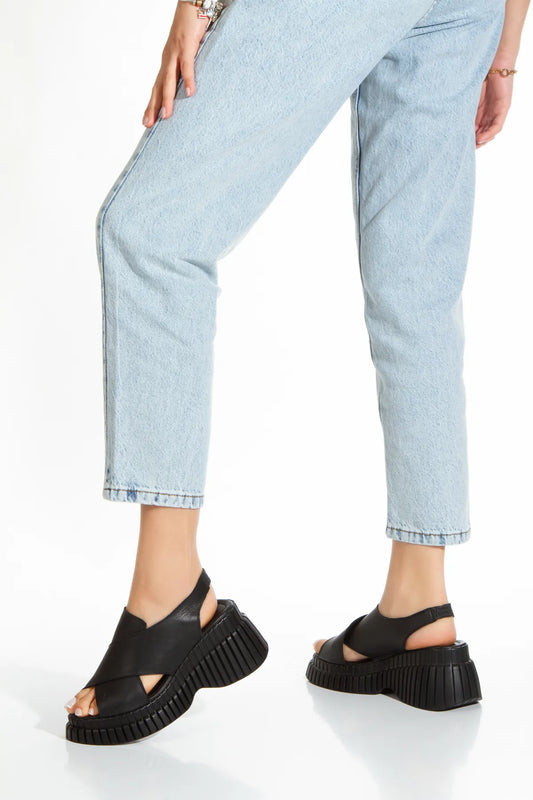 Kadın Hakiki Deri Dolgu Topuklu Sandalet 6289