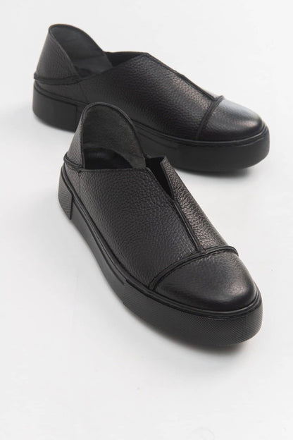 2025 Siyah Deri Kadın Sneakers