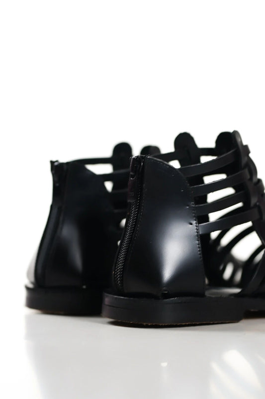 Kadın Hakiki Deri Fermuarlı Bodrum Sandaleti 6255