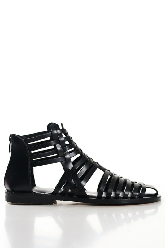 Kadın Hakiki Deri Fermuarlı Bodrum Sandaleti 6255