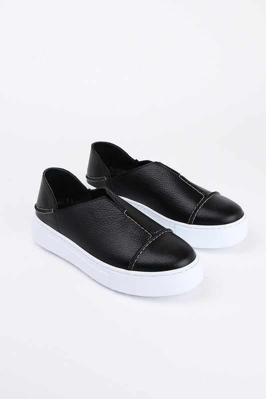 2025 Siyah Deri Kadın Sneakers