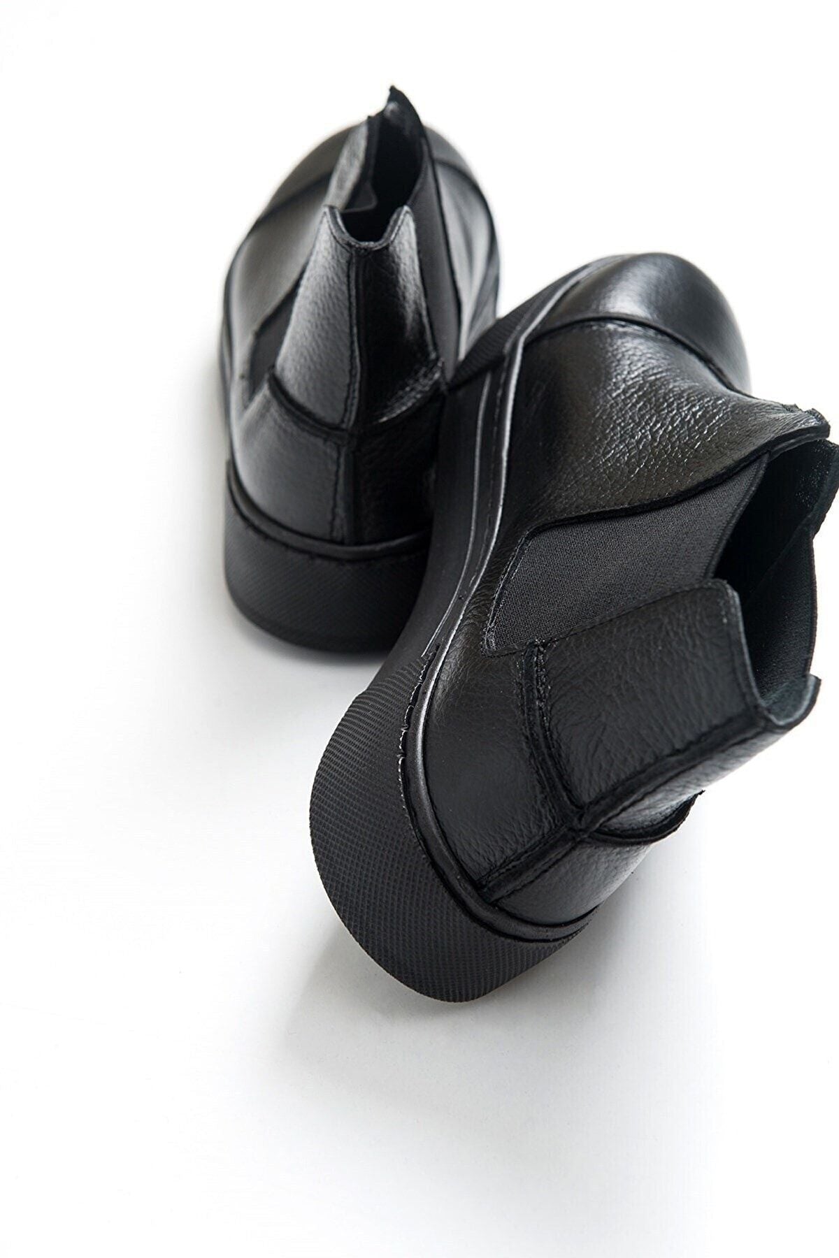 Siyah - 2056 Kadın Hakiki Deri Sneakers